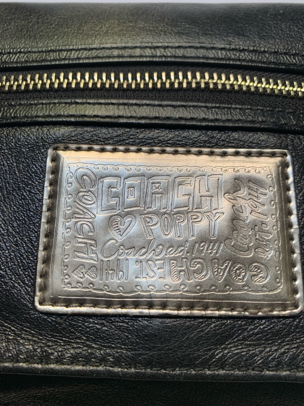 Coach Poppy Leather Purse Small Graffiti Embossed Animal Print - Picture 7 of 14